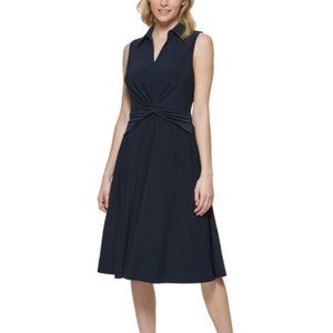 Tommy Hilfiger Navy Midi Dress